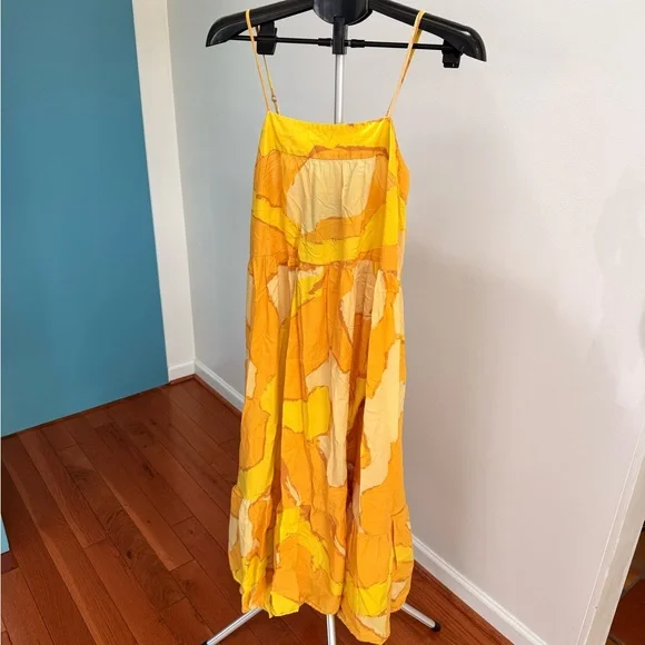 Simon Miller Yellow & Orange Abstract High Low Maxi Dress - Picture 3 of 10